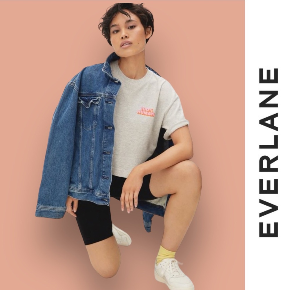 Everlane 100% Human Grey Cropped Tee, Size S, MSRP $35